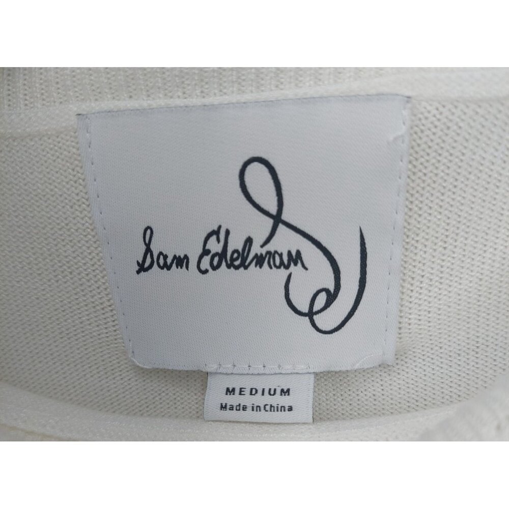 Sam Edelman White Cowl Neck Sweater Dress White Size Medium Chic Fall/Winter - Picture 4 of 15